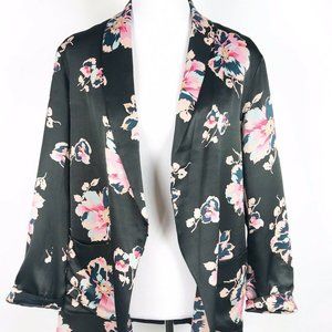 Ett Twa Anthropologie Tavie Floral Satin Jacket XS